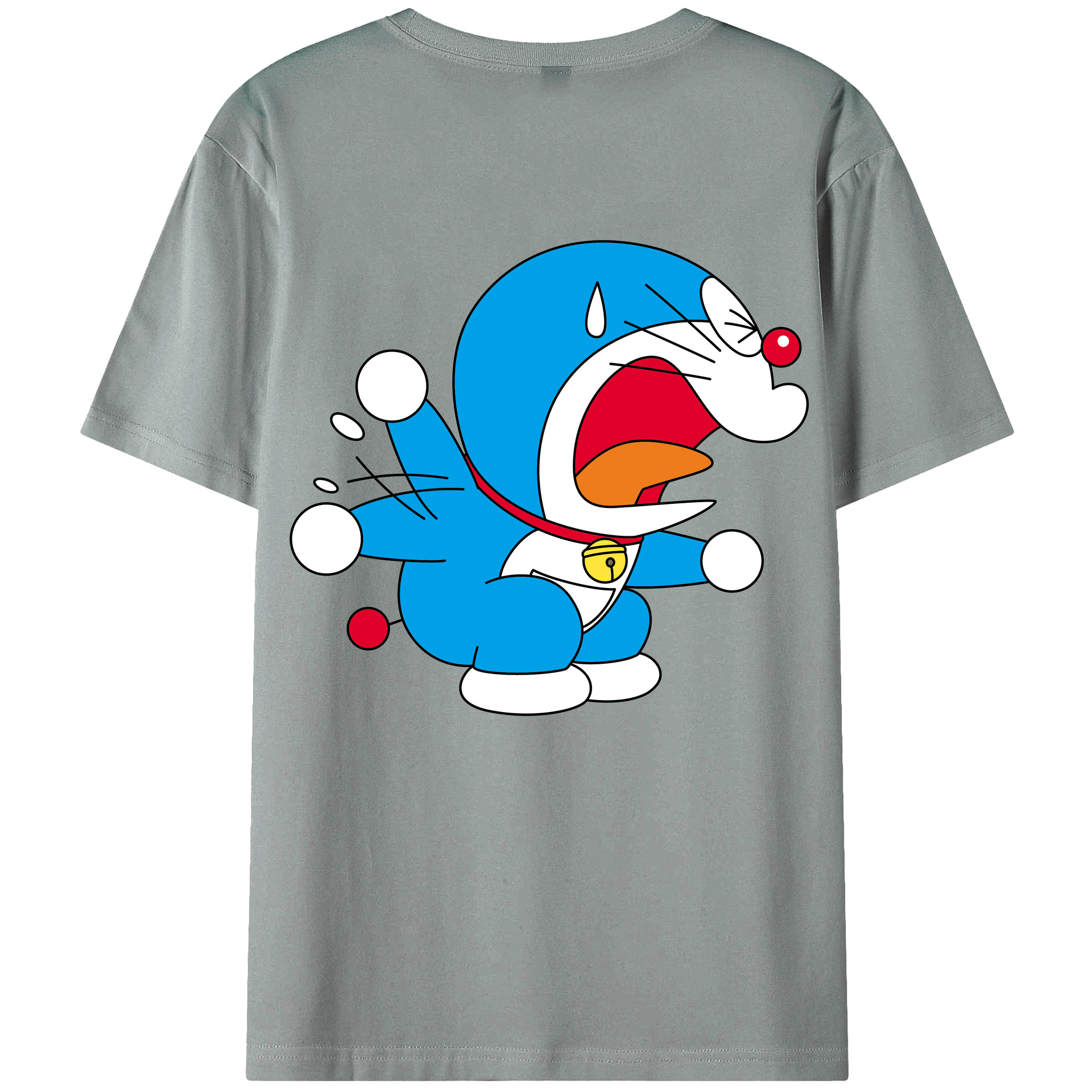 （画像用） ドラえもん Doraemon 綿100％ メンズ半袖Tシャツ（バックプリント） 通気性